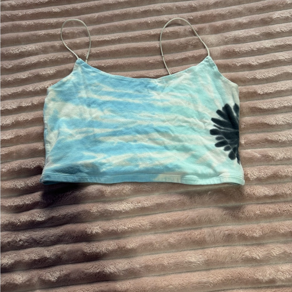 Aeropostale Blue and White Tie-Dye Camisole